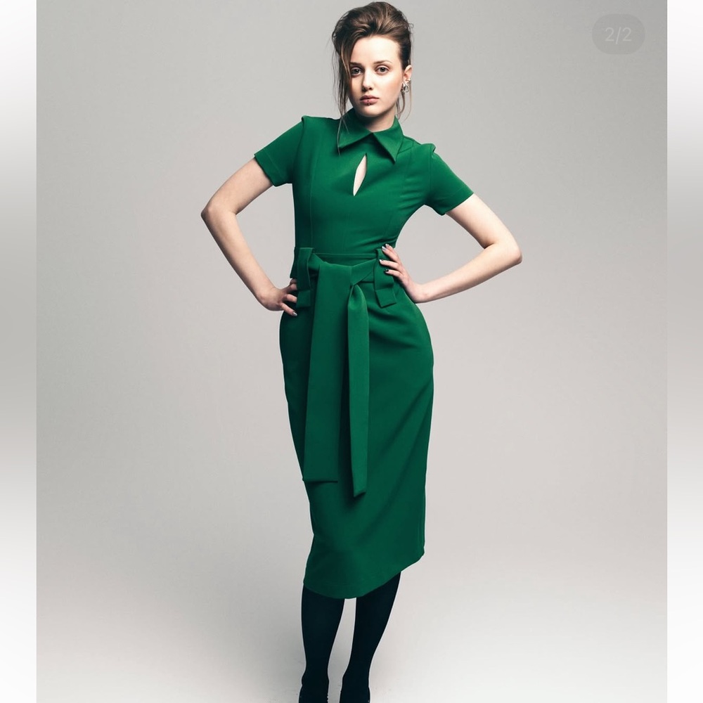 NWT - Julia Allert Kelly Green Midi Dress, XS